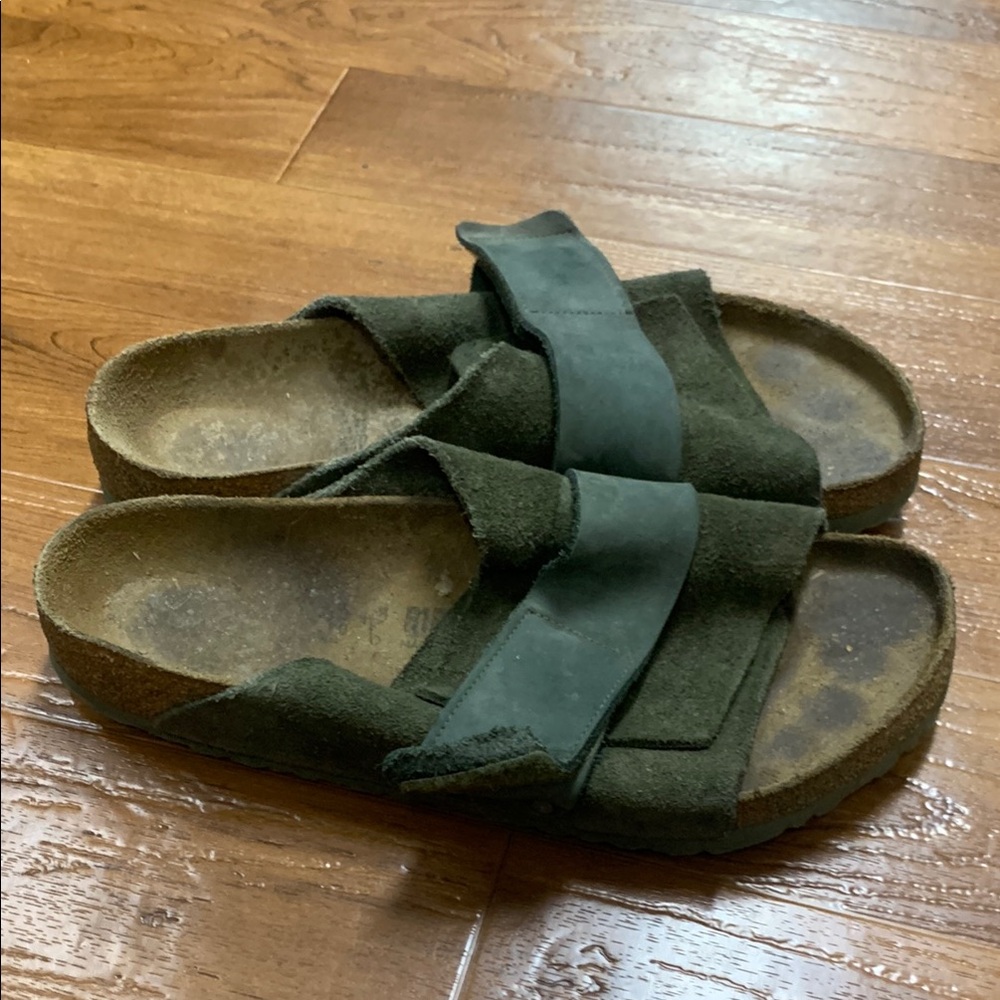 Birkenstock Kyoto Thyme Nubuck/Suede Slide Sandals